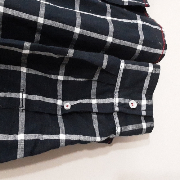 Mutfi men's shirt oll tab long sleeves casual button down linen blend plaid 3XL - Picture 4 of 9